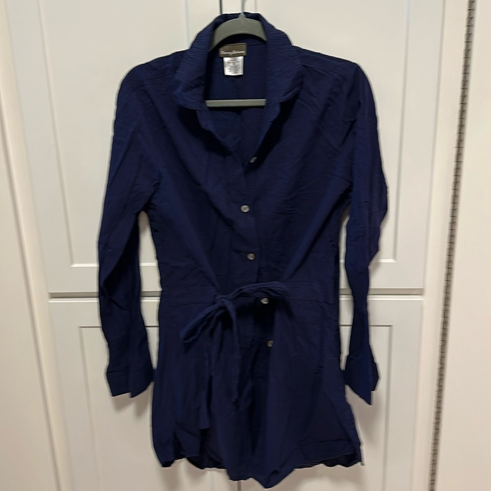 Shirt dress swim coverup